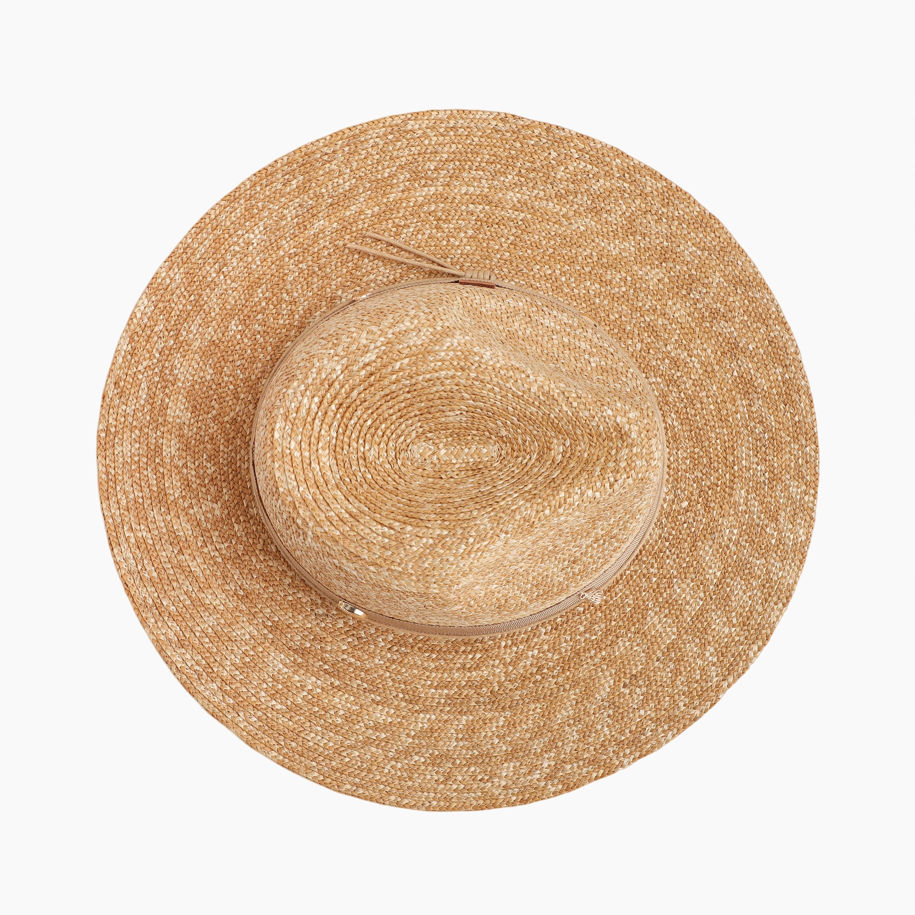 US Stock Wholesale Women's Wheat Straw Fedora Hat with  Flat Brim and UPF 50+ Sun Protection