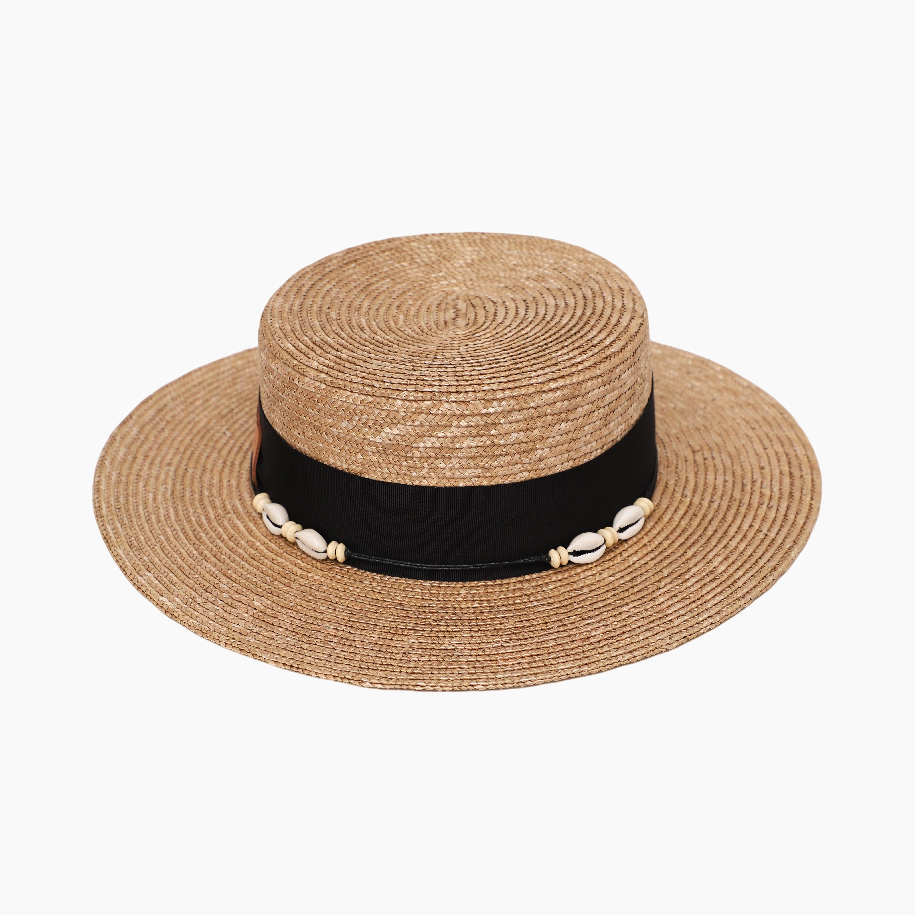 Wholesale Women's Wheat Straw Fedora Hat with  Flat Brim and UPF 50+ Sun Protection