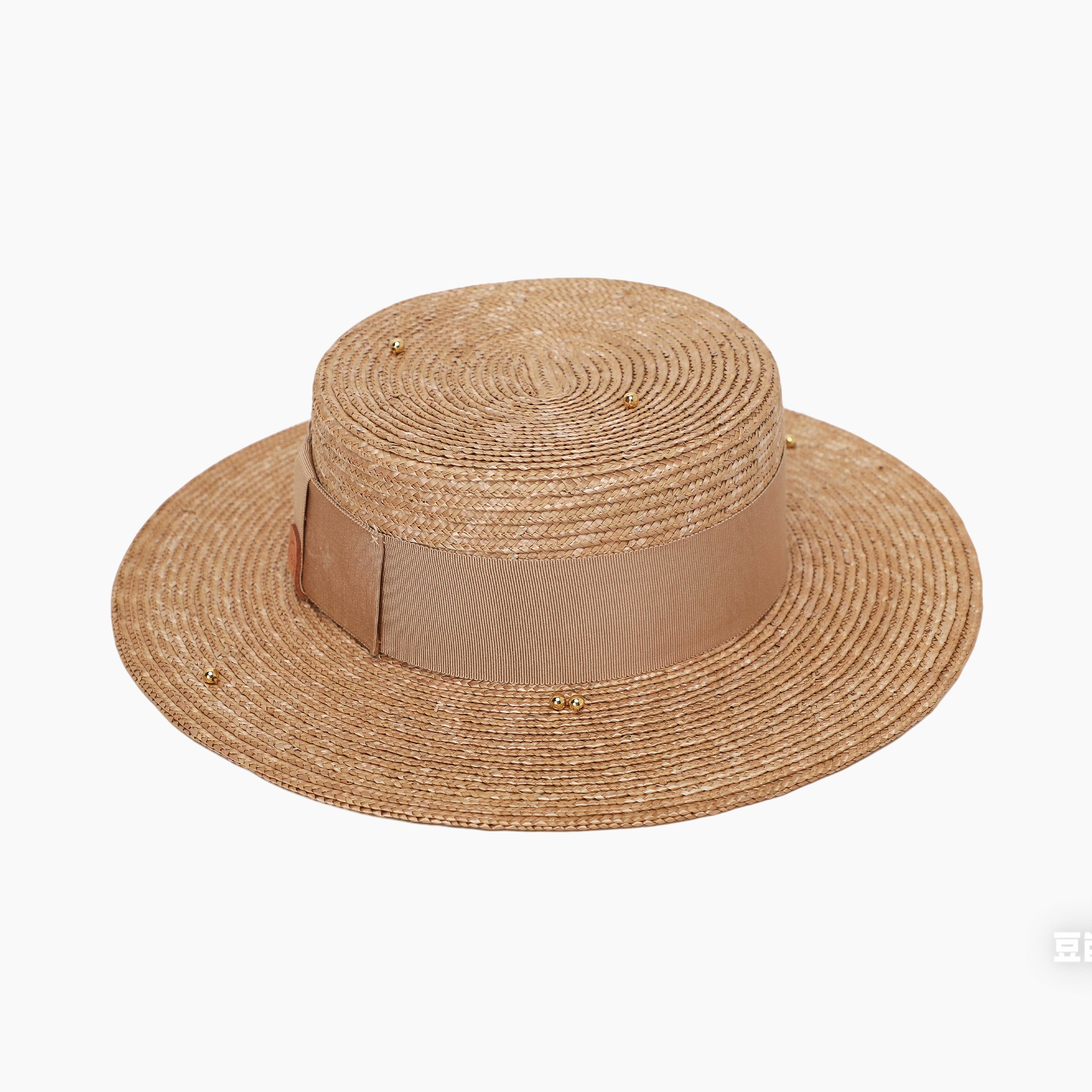 Wholesale Women's Wheat Straw Fedora Hat with  Flat Brim and UPF 50+ Sun Protection