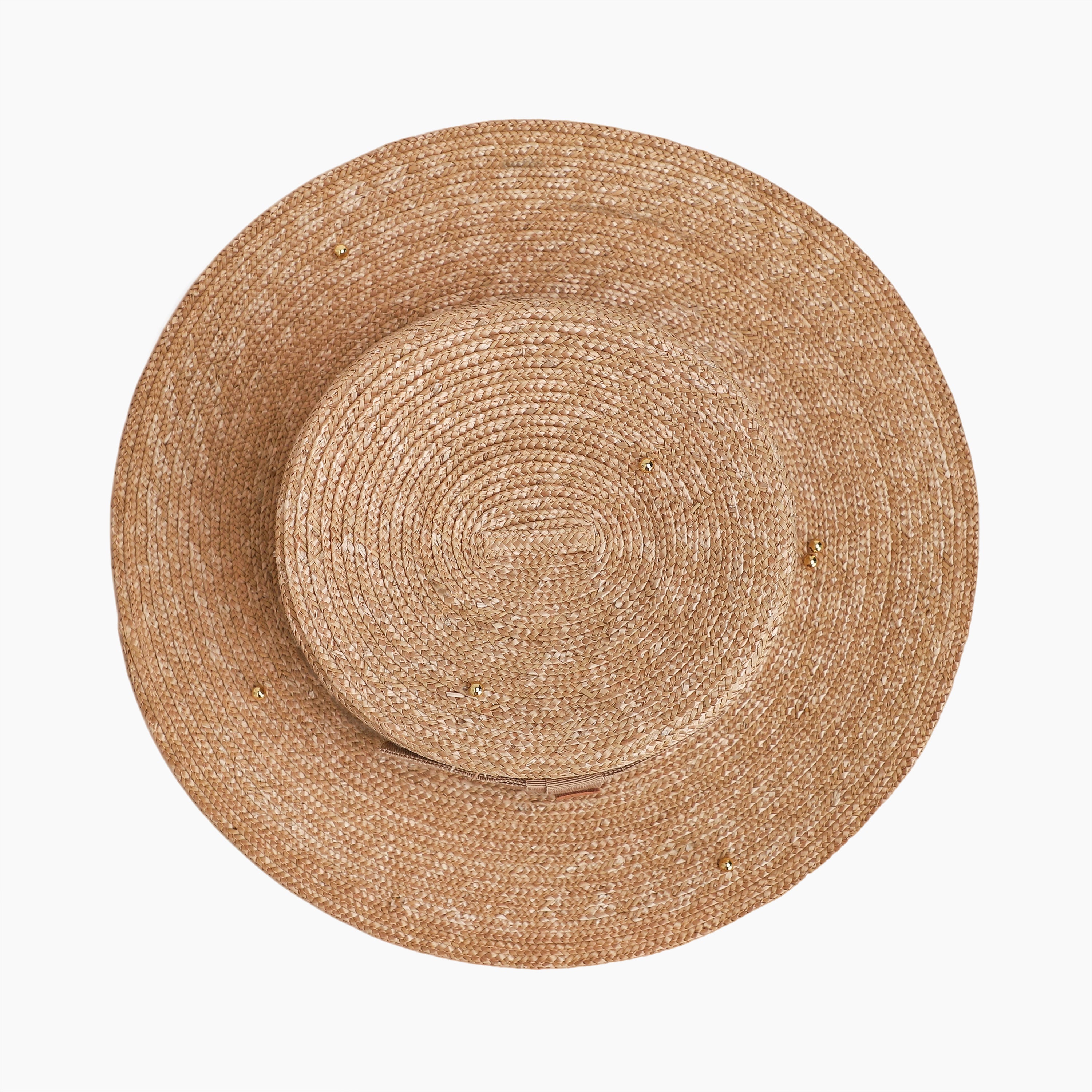 Wholesale Women's Wheat Straw Fedora Hat with  Flat Brim and UPF 50+ Sun Protection