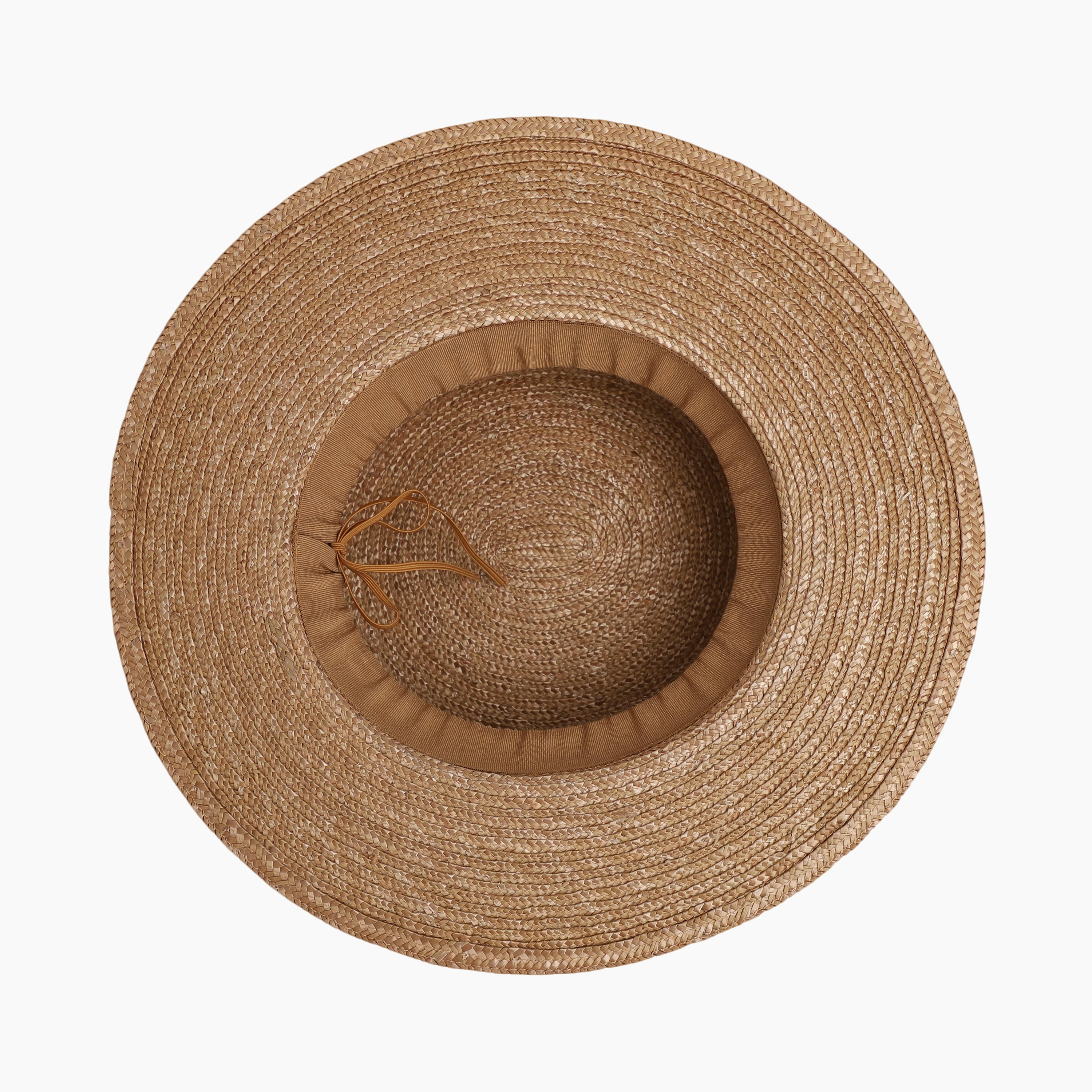 Wholesale Women's Wheat Straw Fedora Hat with  Flat Brim and UPF 50+ Sun Protection