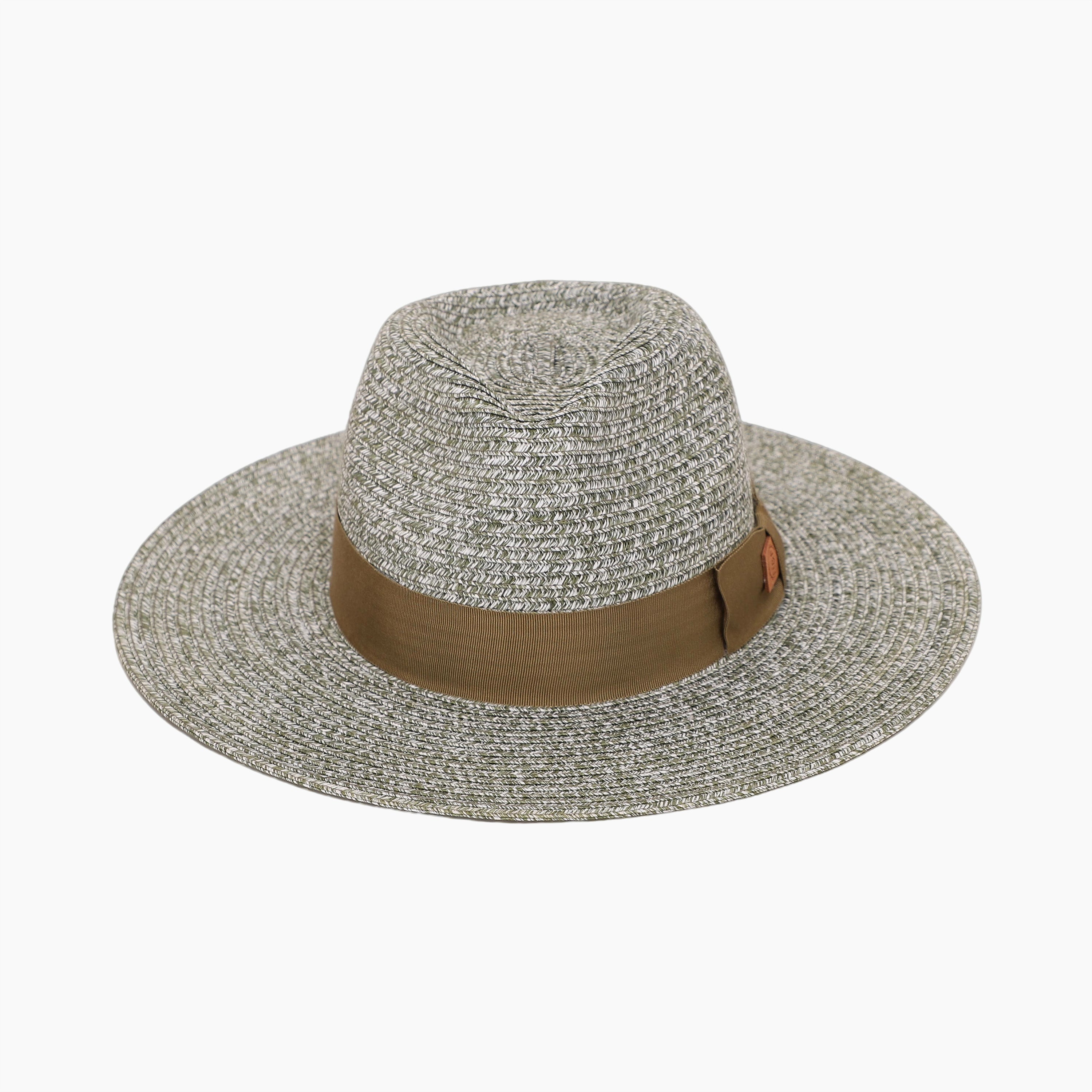 Wholesale Unisex Paper Straw Fedora Hat with  Flat Brim and UPF 50+ Sun Protection