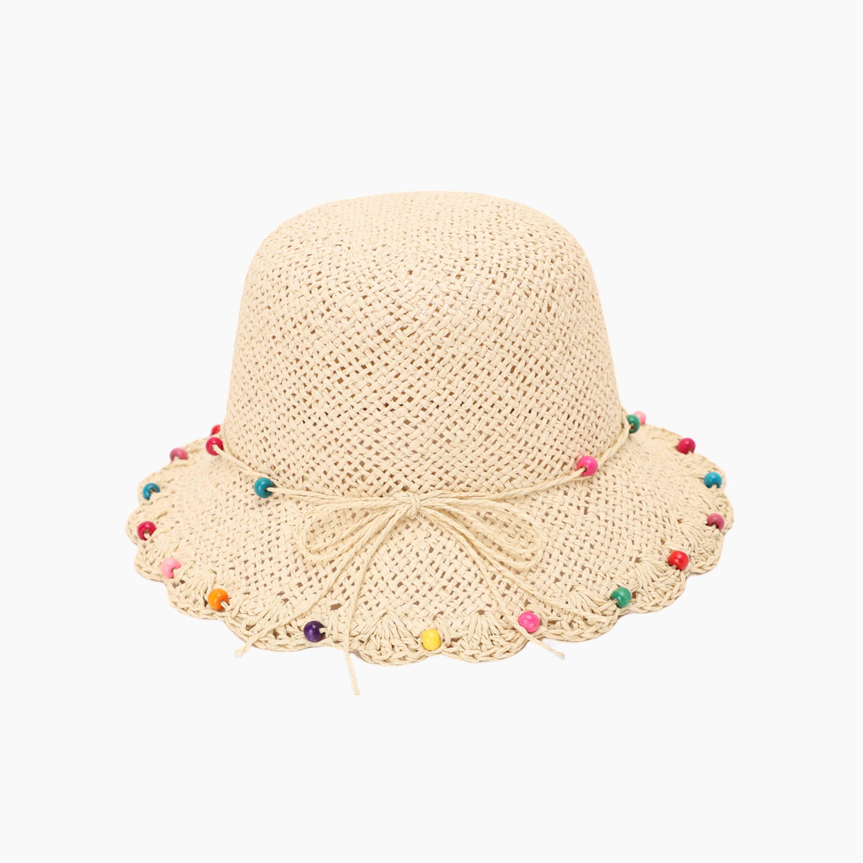Wholesale Children's Paper Straw Bucket Hat for Ages 2-6 with UPF 50+ Sun Protection