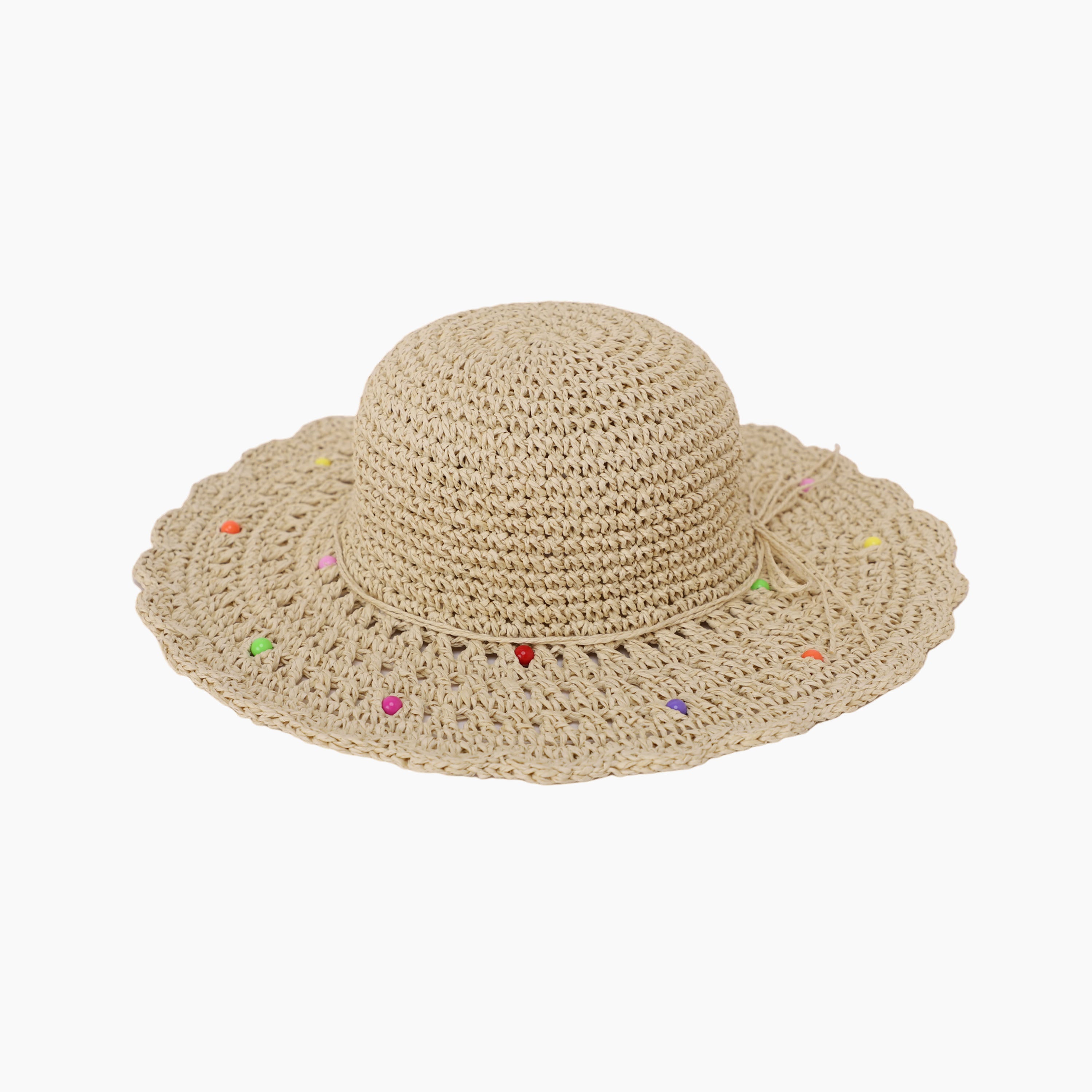 Wholesale Children's Paper Straw Sun Hat for Ages 2-6 with UPF 50+ Sun Protection