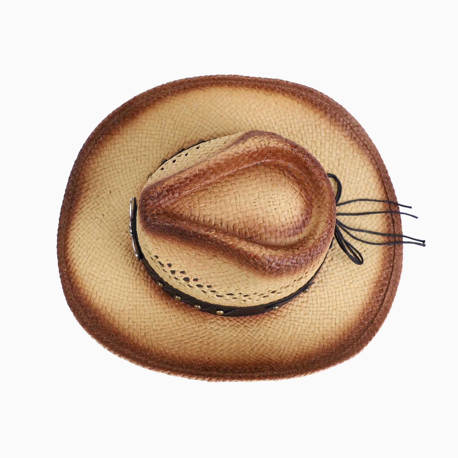 US Stock Wholesale Unisex Paper Straw Cowboy Hat with Upturned Brim and UPF 50+ Sun Protection